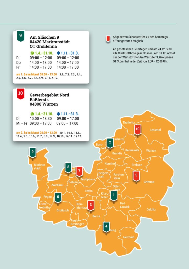 Sommeröffnungszeiten Wertstoffhöfe
